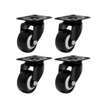 Kit 4x Roda Rodízio Preto Giratório 50Kg 72mm Colson 6048