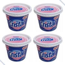 kit 4x Sabão Multiuso Cristal Em Pasta Rosa Limpeza Pote - 500g