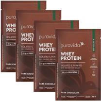 Kit 4x Sache Whey Protein Isolado - 30g cada - Chocolate - Pura Vida