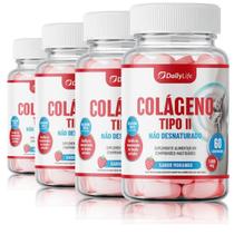 Kit 4x Suplemento Alimentar com Colágeno Tipo II Sem Glúten, Baixa Caloria e 40mg de Colágeno ND.2 por Porção Para Adultos a Partir de 19 Anos Kit 4x Suplemento Alimentar com Colágeno Tipo II Sem Glúten, Baixa Caloria e 40mg de Colágeno ND.2 por Porção Para Adultos a Partir de 19 Anos