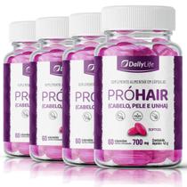 kit 4x Suplemento Capilar Pro Hair DailyLife Capsulas Softgel 700mg Formula Completa