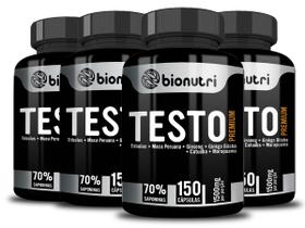 Kit 4x Testo Premium 150 Cápsulas Cada Pote - Bionutri - Força e Desempenho
