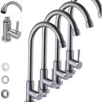 Kit 4x Torneiras Para Cozinha Escovado Lavatório Monocomando Kit 4x Torneiras Para Cozinha Escovado Lavatório Monocomando