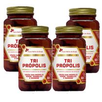 Kit 4x Tri Própolis Vermelha Verde Marrom FNB 4x60 cps Flora