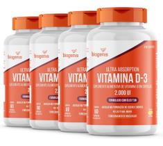 Kit 4x Ultra Vitamina D3 2000ui 60 Cap's Gel Tcm Biogens