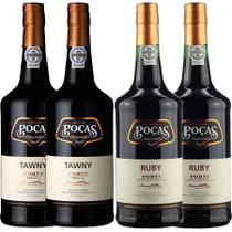 Kit 4x Vinho do Porto Tinto Português Poças Tawny + Ruby