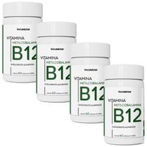 Kit 4x Vitamina B12 Metilcobalamina 60 Cápsulas Natunéctar Comprimidos 9,9mcg Suplementos