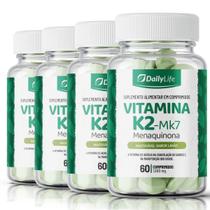 Kit 4x Vitamina K2 MK7 60 Comprimidos 1000mg Mastigáveis Sabor Limão