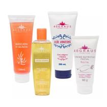 Kit 4x1 40 Graus Cosméticos Máscara de Acácia Loção de Limpeza Hidratante Corporal Creme Noite