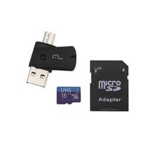 Kit 4x1 Adaptador USB Dual Drive + Adaptador SD + Cartão Memória C10 16GB Multilaser - MC150 Kit 4x1 Adaptador USB Dual Drive + Adaptador SD + Cartão Memória C10 16GB Multilaser - MC150