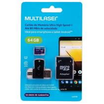 Kit 4x1 Cartão Micro SD 64gb Adaptador Pendrive Adaptador SD MC152 Kit 4x1 Cartão Micro SD 64gb Adaptador Pendrive Adaptador SD MC152
