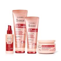 Kit 4x1 Eudora Siàge Nutri Acid Complex Shampoo + Condicionador + Máscara + Óleo em Creme Vegano