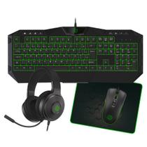 Kit 4x1 Hoopson TPC-067VD Teclado Mouse Headset e Mouse Pad Verde