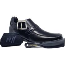 Kit 4x1 Sapato Social Rafarillo Masculino Couro Legítimo Preto Marrom Você 7cm +Alto + Cinto + Meia + Calçadeira Kit 4x1 Sapato Social Rafarillo Masculino Couro Legítimo Preto Marrom Você 7cm +Alto + Cinto + Meia + Calçadeira