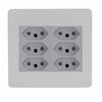 Kit 4x4 6x Tomada 10A Gamma Silver (Prata) Orion Schneider