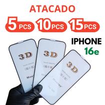 Kit 5 /10/15 Película De Vidro 3D Compativel Para iPhone 16e
