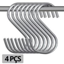 KIT 5 a 10 Ganchos Em Forma de S Armazenamento Suspenso Aço Inox para Toalhas Bolsas Roupa Cozinha KIT 5 a 10 Ganchos Em Forma de S Armazenamento Suspenso Aço Inox para Toalhas Bolsas Roupa Cozinha