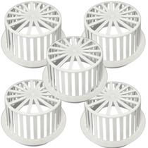 Kit 5 Abacaxi Ralo Anti Entupimento 150mm Plástico Branco para Calhas