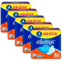 Kit 5 Absorvente Always Super Proteção Cobertura Seca - 160 Unidades