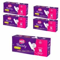 kit 5 Absorvente Interno Mili Beauty Médio Com 16 Unidades