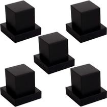 Kit 5 Acabamento Para Registro Quadrado Metal Preto Black