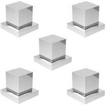 Kit 5 Acabamentos Registro Banheiro Quadrado Metal Preto Padrão Deca
