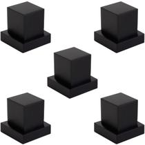 Kit 5 Acabamentos Registro Quadrado Metal Preto Padrão Deca