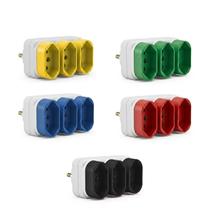 Kit 5 adaptador benjamin Triplo universal plug 10A e 20A, compatível com diversos aparelhos até 220v