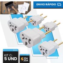 Kit 5 Adaptador Bob LOVE Resistente 10/20A Chapinha Alta Potencia secador, Ferro Passar e Air Fryer Kit 5 Adaptador Bob LOVE Resistente 10/20A Chapinha Alta Potencia secador, Ferro Passar e Air Fryer