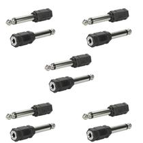 Kit 5 Adaptador De Áudio P10 Mono Para P2 J2 Mono Kit 5 Adaptador De Áudio P10 Mono Para P2 J2 Mono