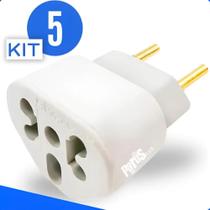 Kit 5 Adaptador De Tomada Benjamin Bob Love Pino Chato