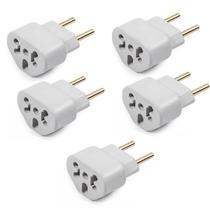 Kit 5 adaptador de tomada universal benjamin bob love plug 10A e 20A, compatível com diversos aparelhos até 220v.