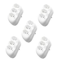 Kit 5 Adaptador Focinho Tomada Plug T Em Barra 3 Pinos 10a 39714