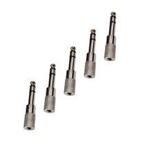 Kit 5 Adaptador P2 Fêmea Estéreo X P10 Macho Estéreo Metal Kit 5 Adaptador P2 Fêmea Estéreo X P10 Macho Estéreo Metal