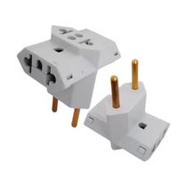 Kit 5 Adaptador Plugue De Tomada Benjamim T Bivolt 10/ 20 Amperes