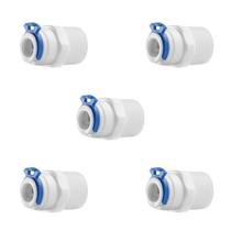 Kit 5 Adaptador Reto Macho 1/2” x 3/8” para Purificador e Filtro de Água Branco Kit 5 Adaptador Reto Macho 1/2” x 3/8” para Purificador e Filtro de Água Branco