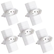 Kit 5 Adaptador tomada plugue 3 pinos 10a Margirius benjamim