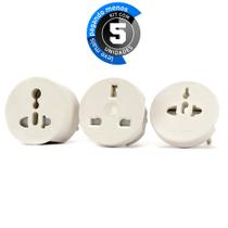 Kit 5 Adaptador Universal de Tomadas 3x1 Branco 110v 220v