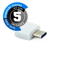 Kit 5 Adaptador Usb-C Usb 3.0 com Função OTG, Branco