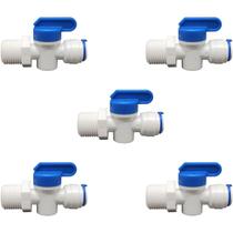 Kit 5 Adaptador Válvula para Purificador de Água 1/2” x 3/8” com Registro Universal Branco
