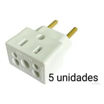 Kit 5 adaptadore de tomada benjamim plug padrão novo e antigo 10a e 20a adaptador bob esponja origin