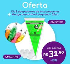 Kit 5 Adaptadores de Bico + 20 Manga descartável Peq Kit 5 Adaptadores de Bico + 20 Manga descartável Peq