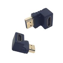 Kit 5 adaptadores hdmi macho x fêmea 90 graus prático