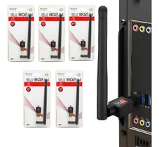 Kit 5 Adaptadores Wireless Wifi Rede Sem Fio Usb Atacado