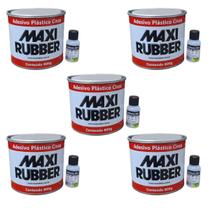 Kit 5 Adesivo Plástico Cinza 800g Maxi Rubber Profissional Kit 5 Adesivo Plástico Cinza 800g Maxi Rubber Profissional