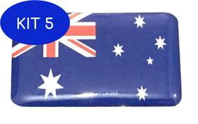 Kit 5 Adesivo resinado da bandeira da Austrália 9x6 cm