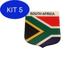 Kit 5 Adesivo resinado em Escudo da bandeira da África do
