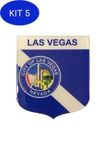 Kit 5 Adesivo Resinado Em Escudo Da Bandeira De Las Vegas