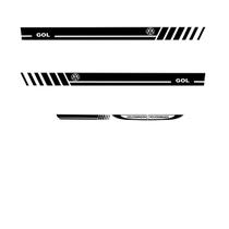 Kit 5 Adesivo Sport Tuning Gol G3 G4 G5 G6 G7 G8 Preto Fosco