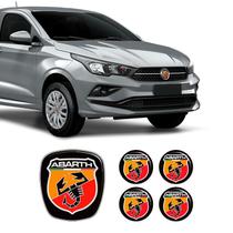 Kit 5 Adesivos Emblemas Abarth Fiat Cronos 2018 Até 2020